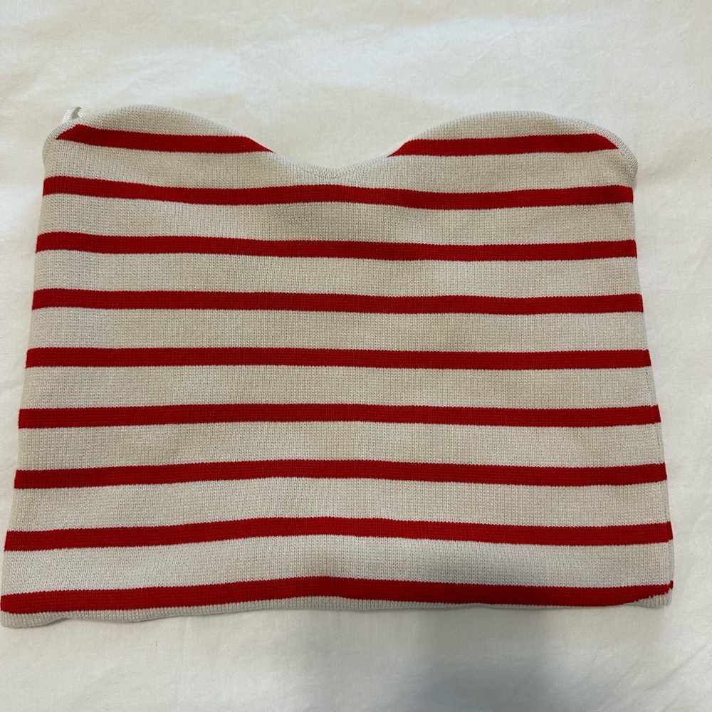 ZARA striped strapless knit top size S